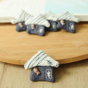 Embroidered House Brooch, Cute Fabric Pin, Handmade Stuffed Brooch, Sweet Home Brooch, Handmade Gift