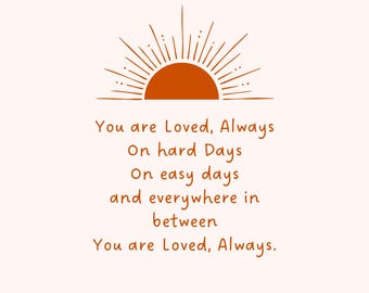 You Are Loved Print, Boho Nursery Decor, Affirmation Art (Digital Download)