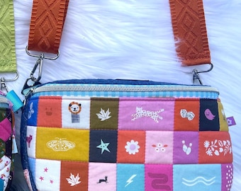 Quilted Scout Crossbody Bag,  Fanny Pack,  Quilted Zipper Pouch with Strap