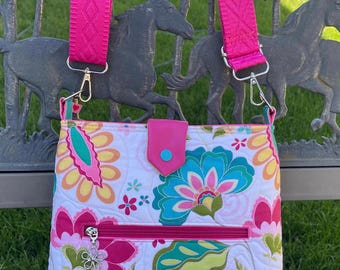 Tower Crossbody Purse with Lila Tueller Fabric