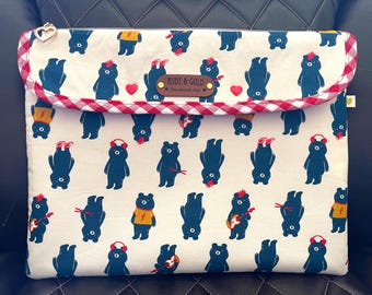 Teddy Bear iPad Tablet Sleeve, Sarah Watts Riley Blake Fabric