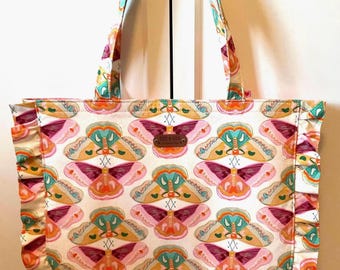 Large Market Tote Bag with Melody Miller Moth Print
