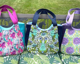Mira Tote Purse with Tula Pink Fabric