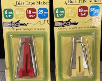 Bee brand 2  Piece  Bias Tape Maker - 1/2" and 3/4" - Free Shipping Included