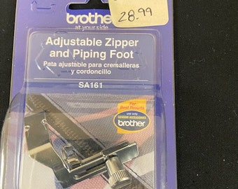 New Genuine Brother  SA161   Adjustable Zipper/Piping Foot    - Free Shipping Included