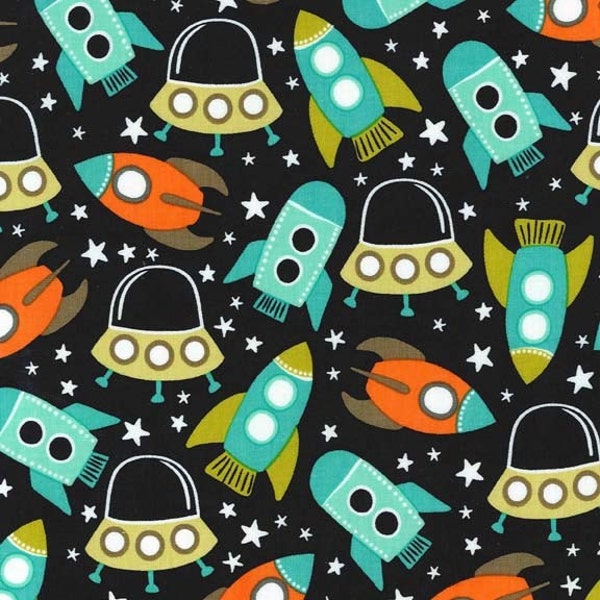 85076-  Michael Miller  Space Station   in retro color - 1/2 yard