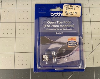 New Genuine Brother  SA147  Open Toe foot for 7mm sewing machine  - Free Shipping Included