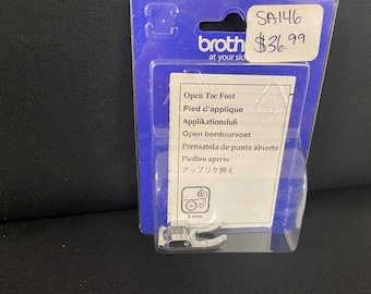 New Genuine Brother SA146 Sewing Machine Metal Open Toe Foot- Free Shipping Included