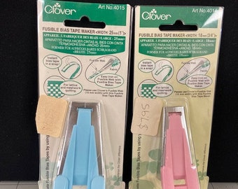 Clover - 2 Piece Fusible Bias Tape Maker - 3/4" and 1"  Free Shipping Included