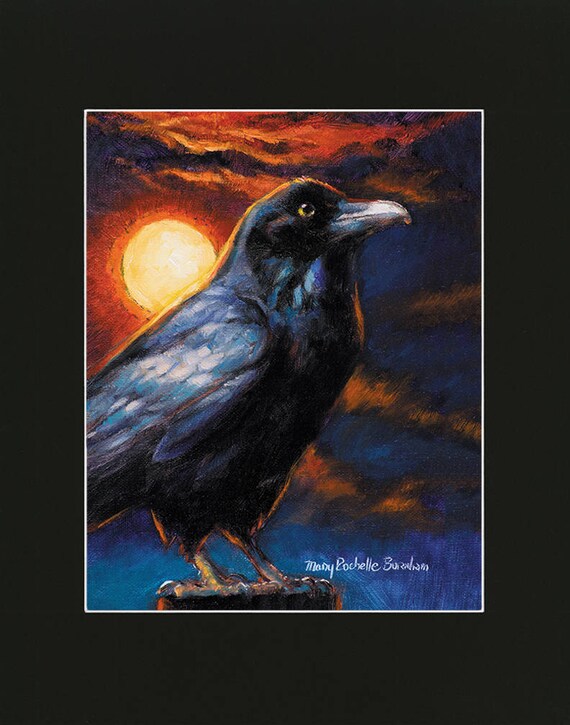 Buy Fine-art Print of Original Oil Painting, Raven Against Night