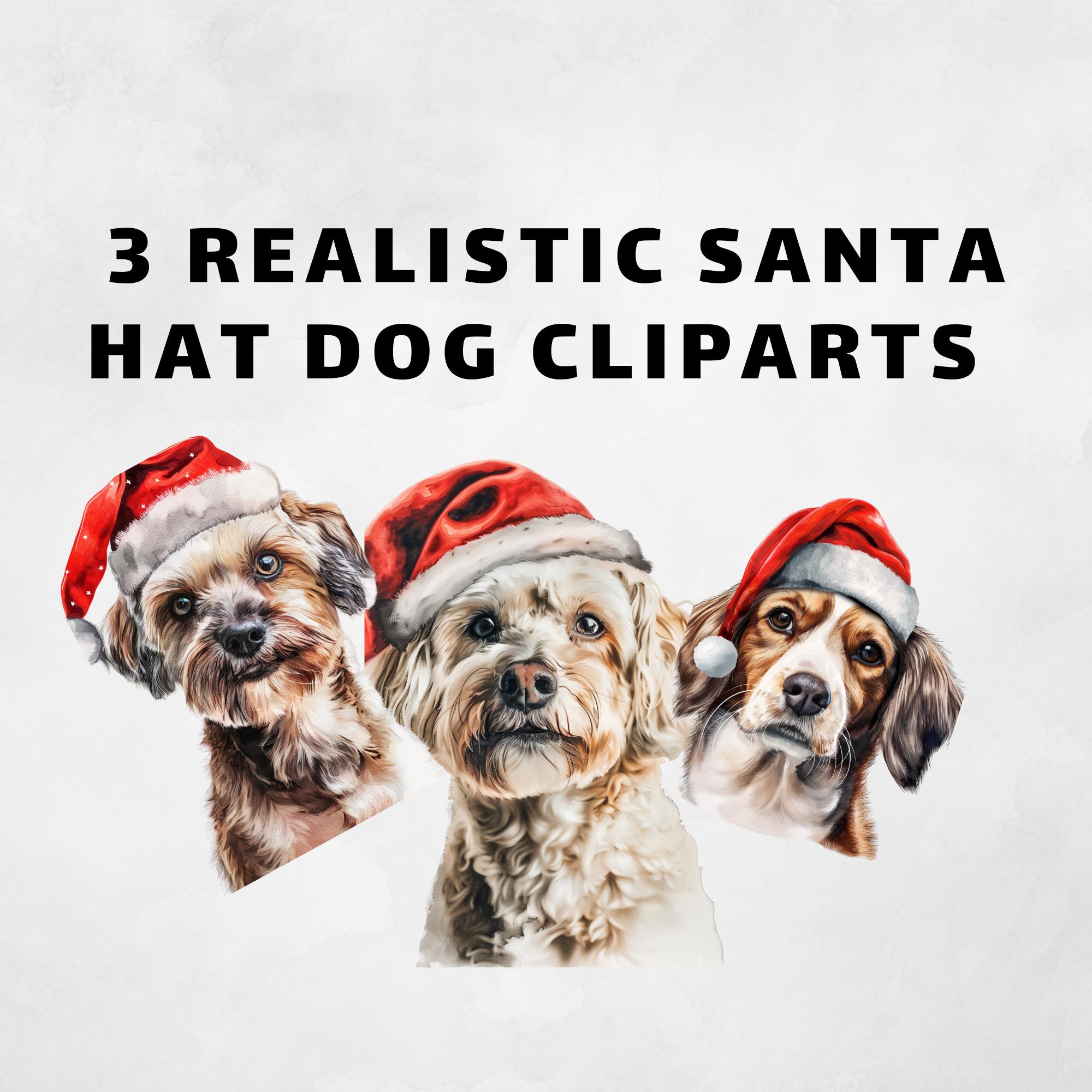 Christmas Dog PNG Clipart Bundle | Santa Hat, Holiday Pet Designs - Etsy
