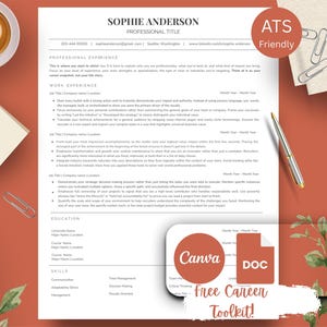 Szablon CV przyjazny dla ATS Canva, Dokumenty Google, CV ATS, Szablon CV, Minimalistyczne CV, Nowoczesne CV, Podstawowe CV