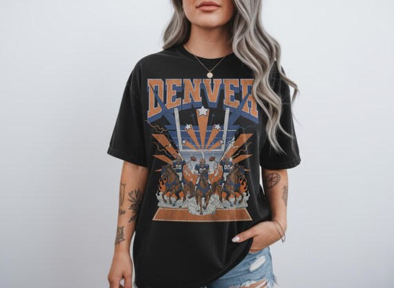 Comfort colors Retro Denver Football T-Shirt, Vintage Broncos Sunday Football Graphic Tee, Game Day Football Shirt, Broncos Fan Gift