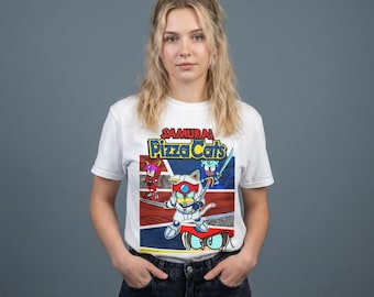 offizielles Samurai Pizza Katzen T-Shirt | 90er Jahre Anime Katzen T-Shirt | Kyatto Ninden Teyandee Merch