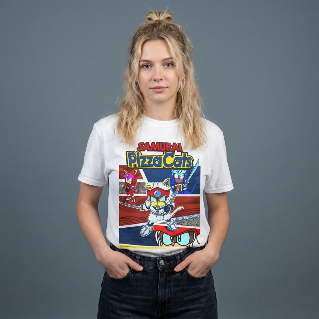 Official Samurai Pizza Cats T-shirt | 90s Anime Cat Cartoon Tee