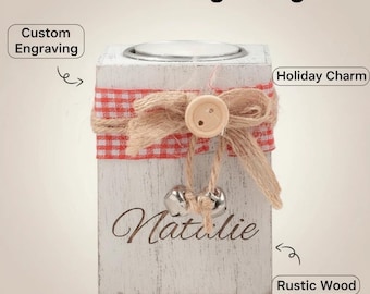 Personalized Wooden Candle Holder