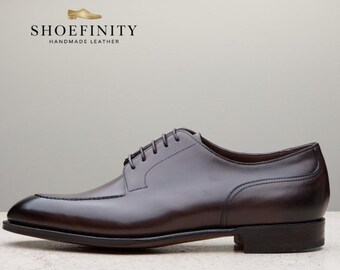 Zapatos de hombre de cuero marrón hechos a mano / Zapatos de vestir formales clásicos, regalo para ella
