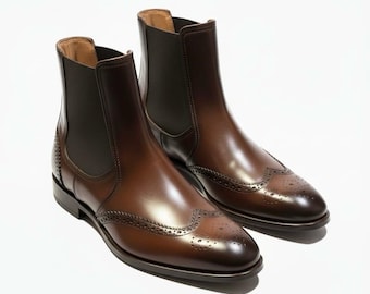 Botas Chelsea marrones de piel originales hechas a mano - Artículo unisex