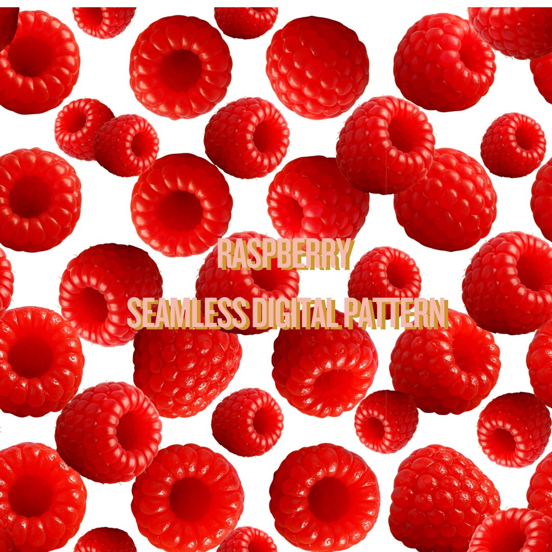 Raspberry Seamless Pattern, 12x12, PNG, JPG, Digital Pattern, Raspberry ...