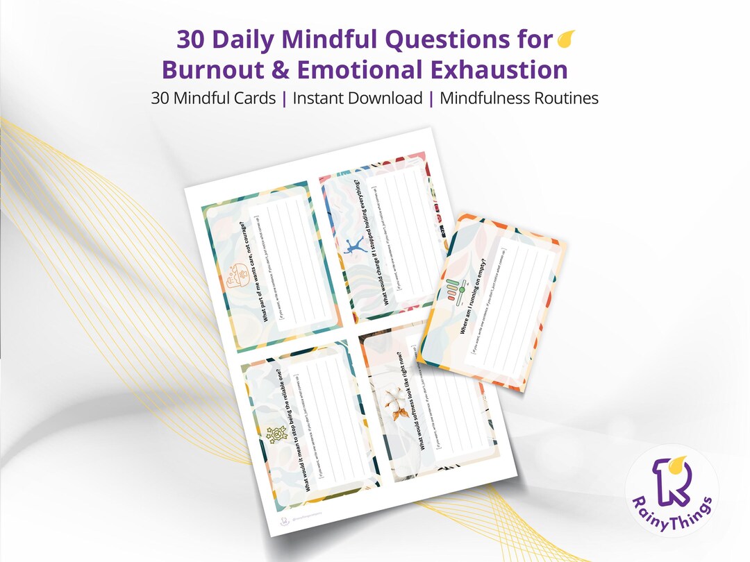 Mindfulness Cards for Burnout or Emotional Exhaustion – Reflection Deck ...