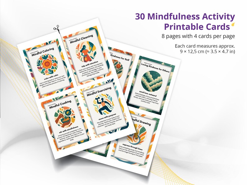 Printable Mindfulness Cards for Daily Self-care, Meditation Deck ...