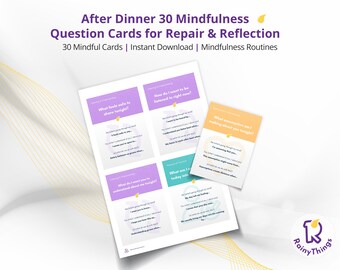 Mindfulness Cards for Couples, After Dinner Reflection (Digital Download)