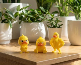 Figura de pato enojado impresa en 3D, decoración de escritorio peculiar
