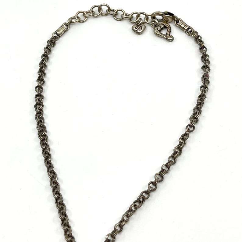 Vintage Brighton Silver Tone Scroll Heart Pendant Necklace Retro Romantic Y2K image 7