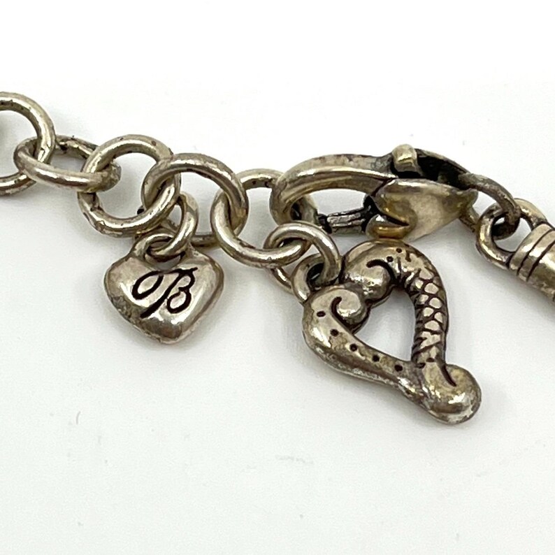 Vintage Brighton Silver Tone Scroll Heart Pendant Necklace Retro Romantic Y2K image 3