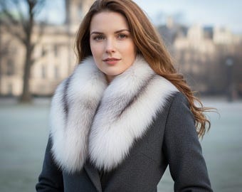 Crystal Faux Detachable fur Collar Men Women real genuine Manufactured in France authentic