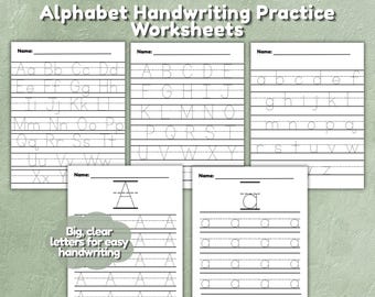 Alphabet Handwriting Practice Worksheets for Kids | ABC Tracing Printable | Preschool & Kindergarten Letter Writing Activities