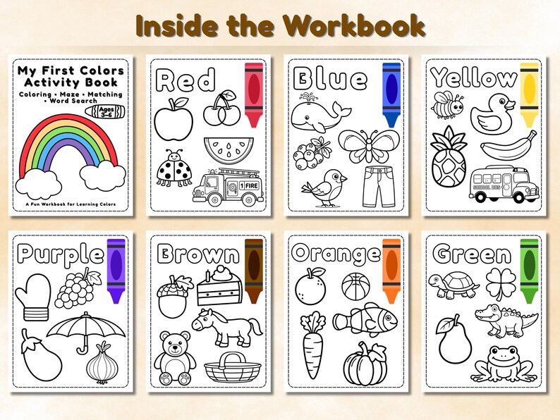 Preschool Colors Activity Book Printable: Learn Color Recognition ...