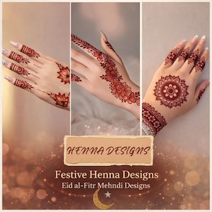 Festive Henna Mehndi Designs | Arabic Floral Patterns (Digital Download)