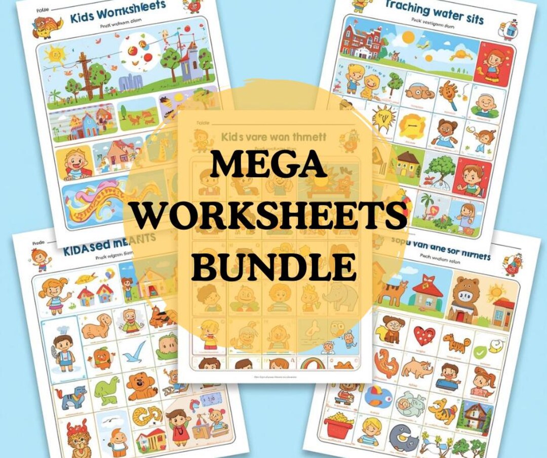 Kids Learning Worksheets Mega Bundle | Preschool & Kindergarten (PDF ...