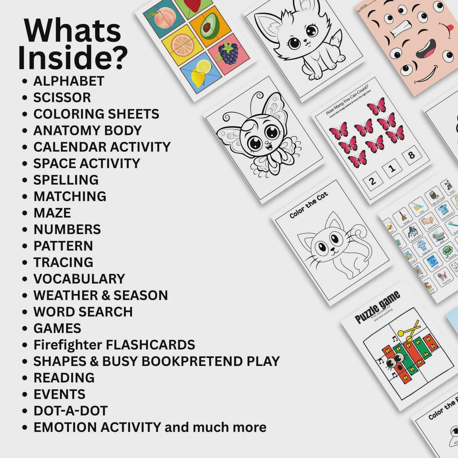Kids Learning Worksheets Mega Bundle | Preschool & Kindergarten (PDF ...