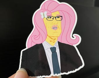 FlutterMark Waterproof Sticker: Markiplier and Fluttershy Mashup