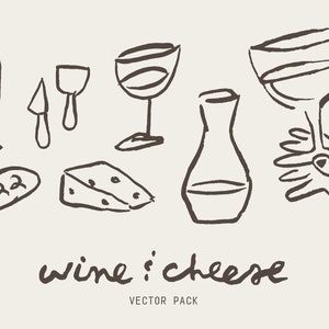 Wine and Cheese Vector Illustrations - Etsy