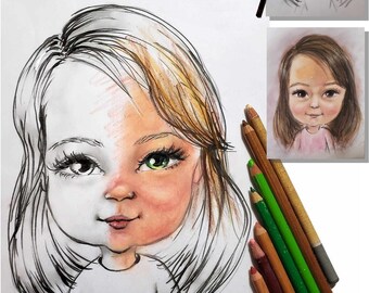 How to Draw Portraits and Caricatures of Children, PDF book, portrait drawing ebook, portrait coloring book, how to draw, how to caricature