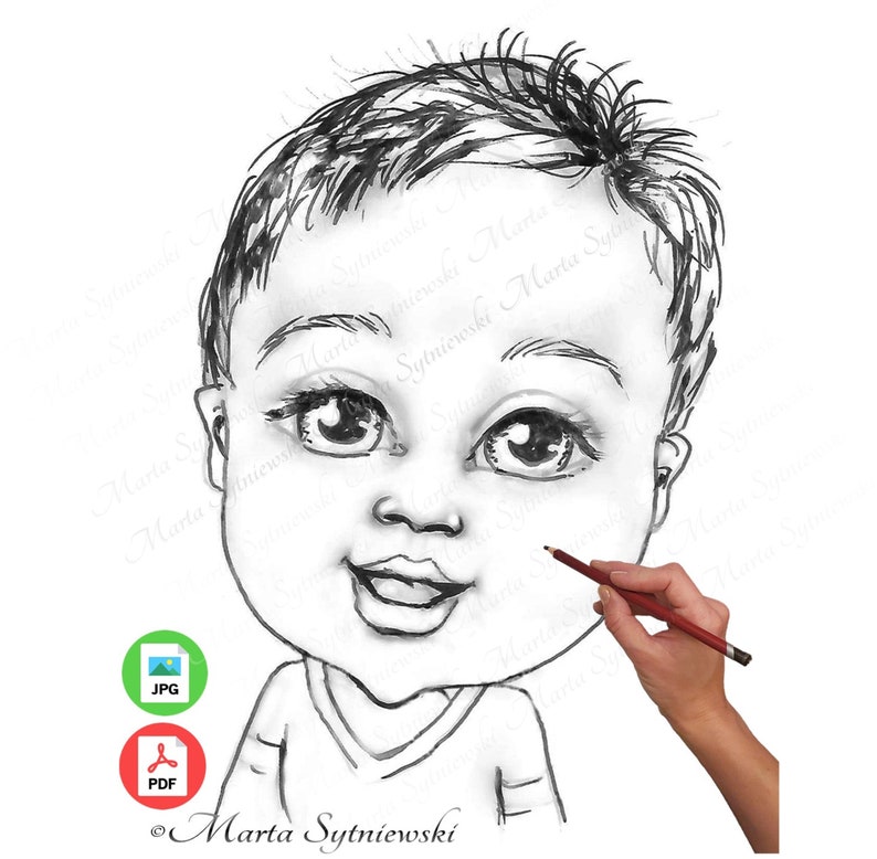 Big Eyes Baby Boy Coloring Page, Baby With Big Eyes Coloring Pages for