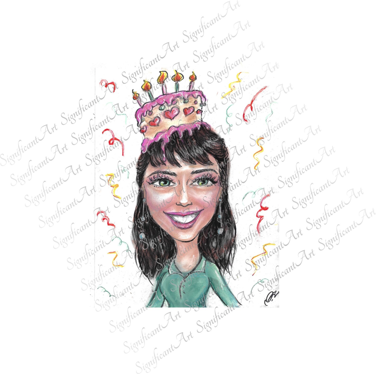 Funny Birthday Png Girl With Birthday Cake on Her Head - Etsy