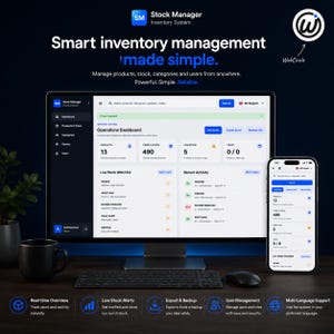 PHP Inventory Management System | Stock Manager Dashboard | MySQL Product & Category Tracker | Digital Download
