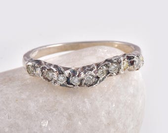 Anillo de diamante natural, plata de ley 925, diseño rústico minimalista, piedra de nacimiento de abril.