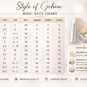 925 silver CZ angel wing ring, delicate boho everyday ring, displayed beside a ring size chart.