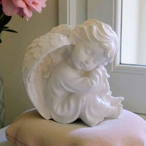 Lot De 2 Figurines D'ange Avec Roses - 11,5 Cm De Haut, En Pierre Artificielle Peinte à La Main, Chérubin Décoration Romantique - 9