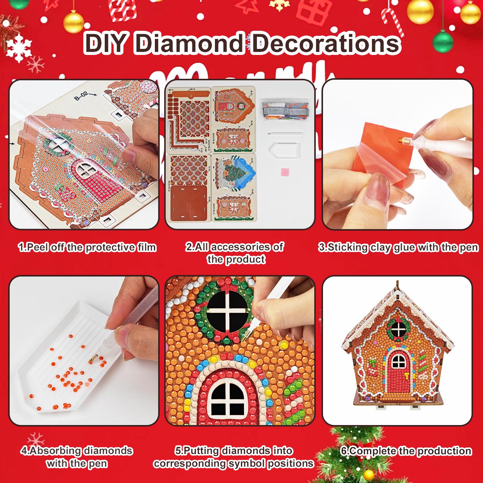 3D Gingerbread House Diamond Painting Kit, Holiday DIY Craft - Etsy