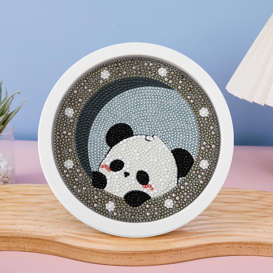 DIY Panda Diamond Painting Decor Kit With Frame, Cute Panda Desk ...