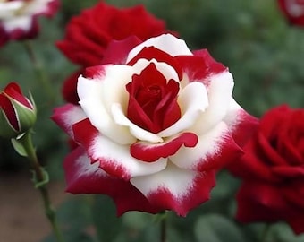 20pcs Twin Red White Roses – Heirloom Flower Seeds for Garden