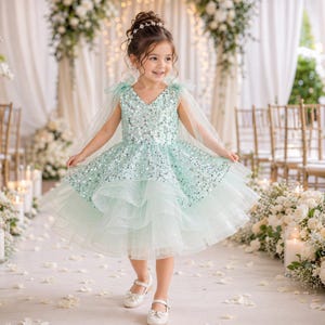 mint green jr bridesmaid dress Satin Junior Bridesmaid Dress | Bow Front Gown