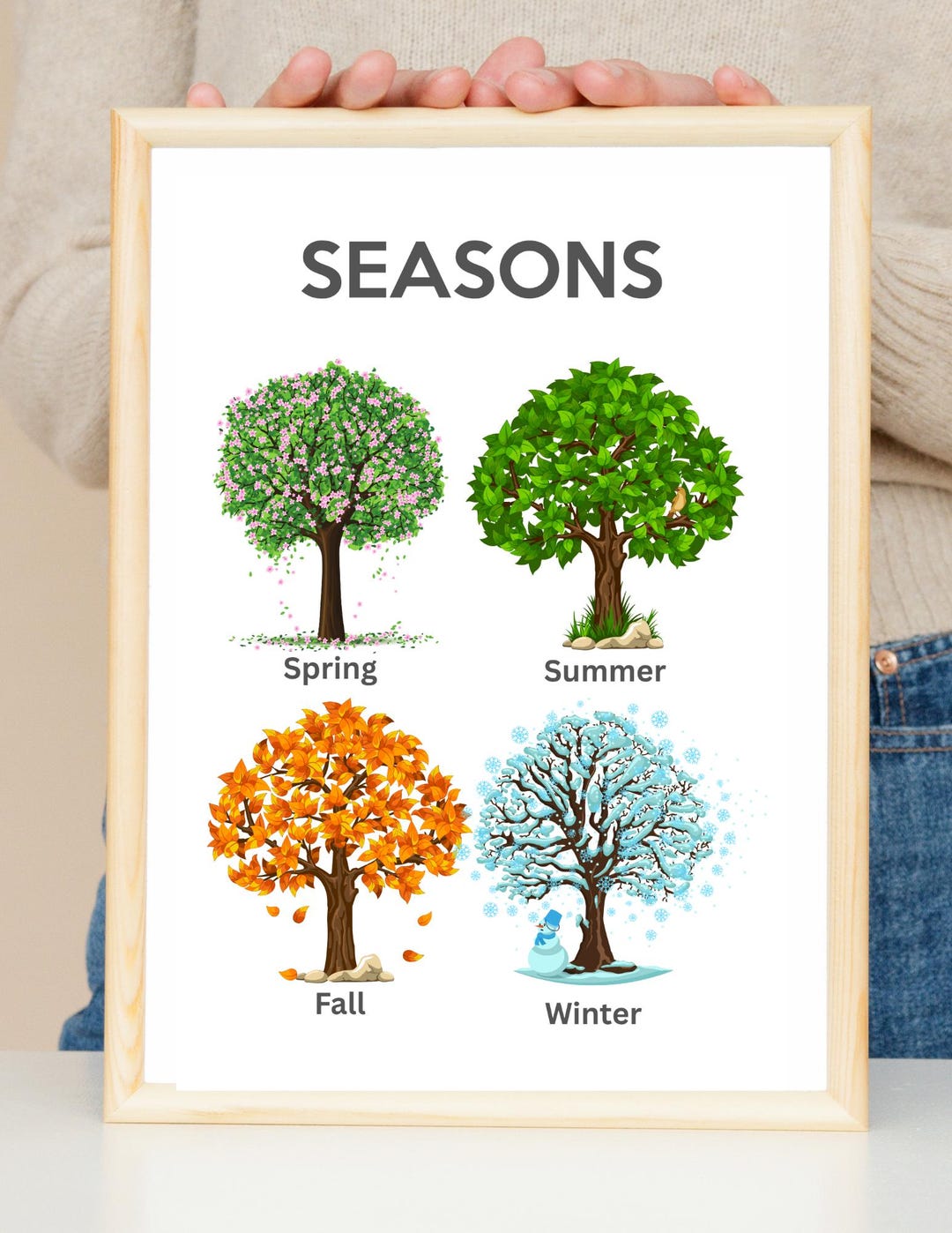 Four Seasons Learning Poster | Educational Kids Printable (digital ...