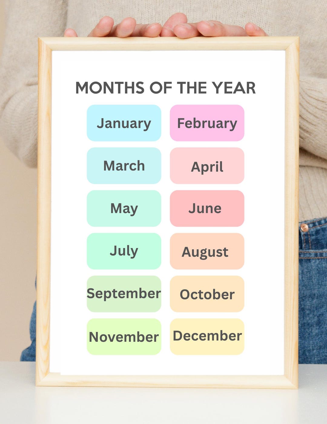 Months of the Year Poster Printable | Educational Wall Art | Digital ...